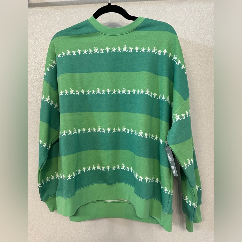 Walt Disney World Fab Five Mickey Friends Green Striped Spirit Jersey - Size M